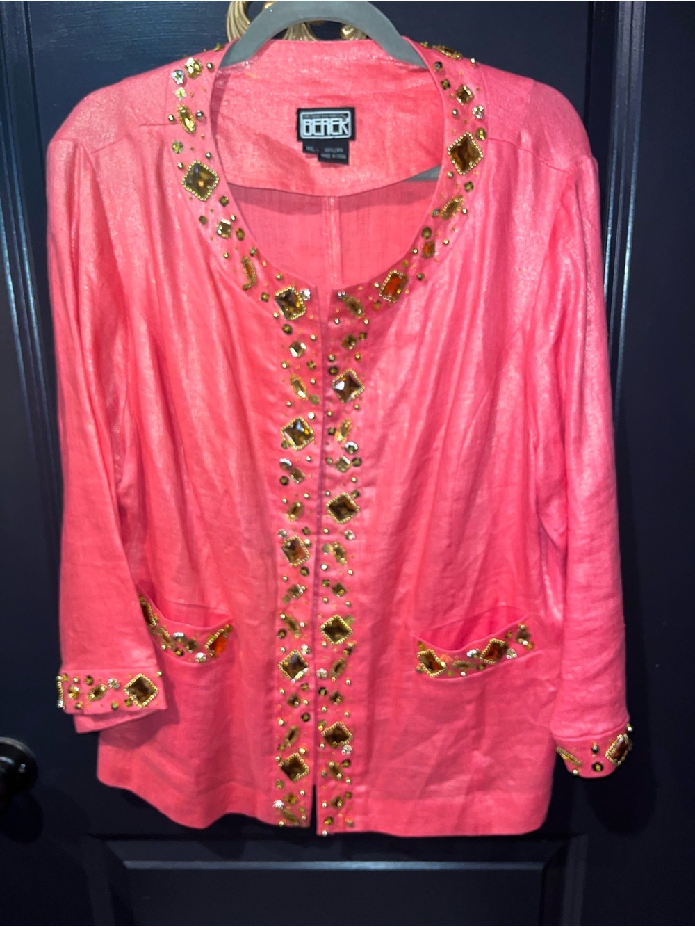 The Collective Works of Berek 2 Coral Jeweled Embellished Women's Tunic Jacket